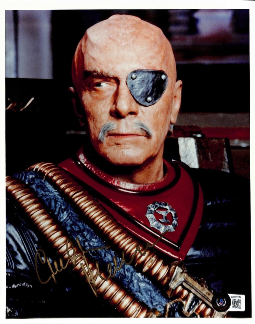 8x10 Photo Signed by Christopher Plummer as General Chang Beckett Authenticated: 8x10 Photo Signed by Christopher Plummer as General Chang Beckett Authenticated This is an original 8x10 color photograph signed by Christopher Plummer as General Chang from Star Trek VI: The Undiscov