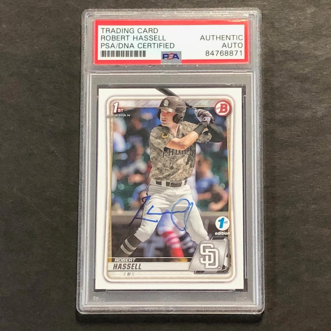 PSA DNA Authenticated Robert Hassell 2021 Bowman #BD-39 Auto Card (1 of 2)
