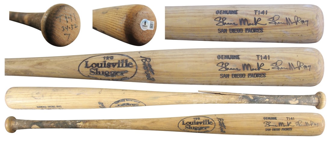 Shane Mack autographed Louisville Slugger game used Padres bat Beckett (1 of 7)
