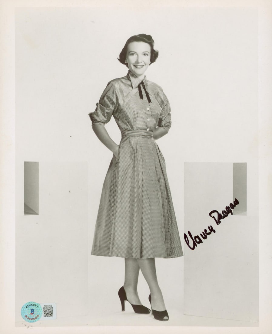Autographed 8x10 Photograph Nancy Reagan Hellcats of the Navy BAS BL81210 (1 of 3)