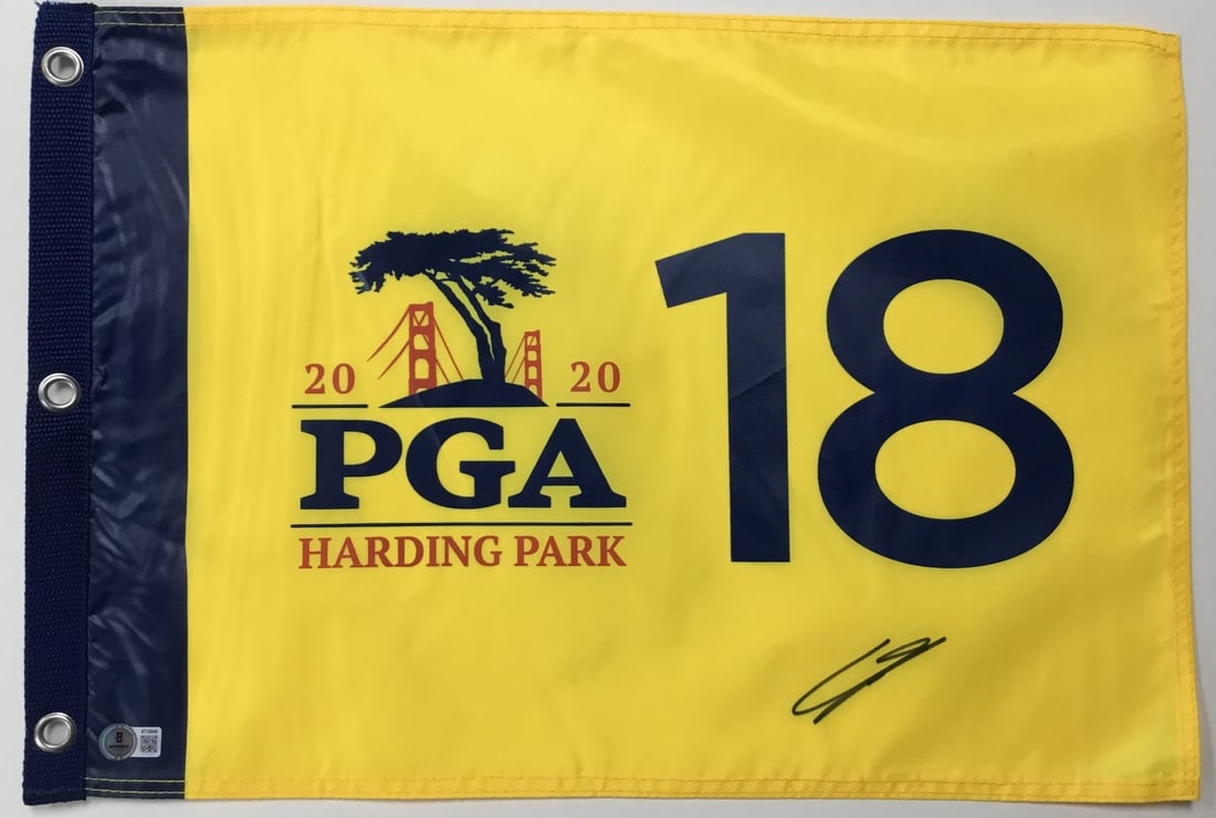 Im Sung-Jae Signed 2020 PGA Harding Park Pin Flag Beckett Authenticated: Im Sung-Jae Signed 2020 PGA Harding Park Pin Flag Beckett Authenticated Celebrate your love for golf with this official 2020 PGA Harding Park 18 Pin Flag, signed by PGA star Im Sung-Jae. The flag is a