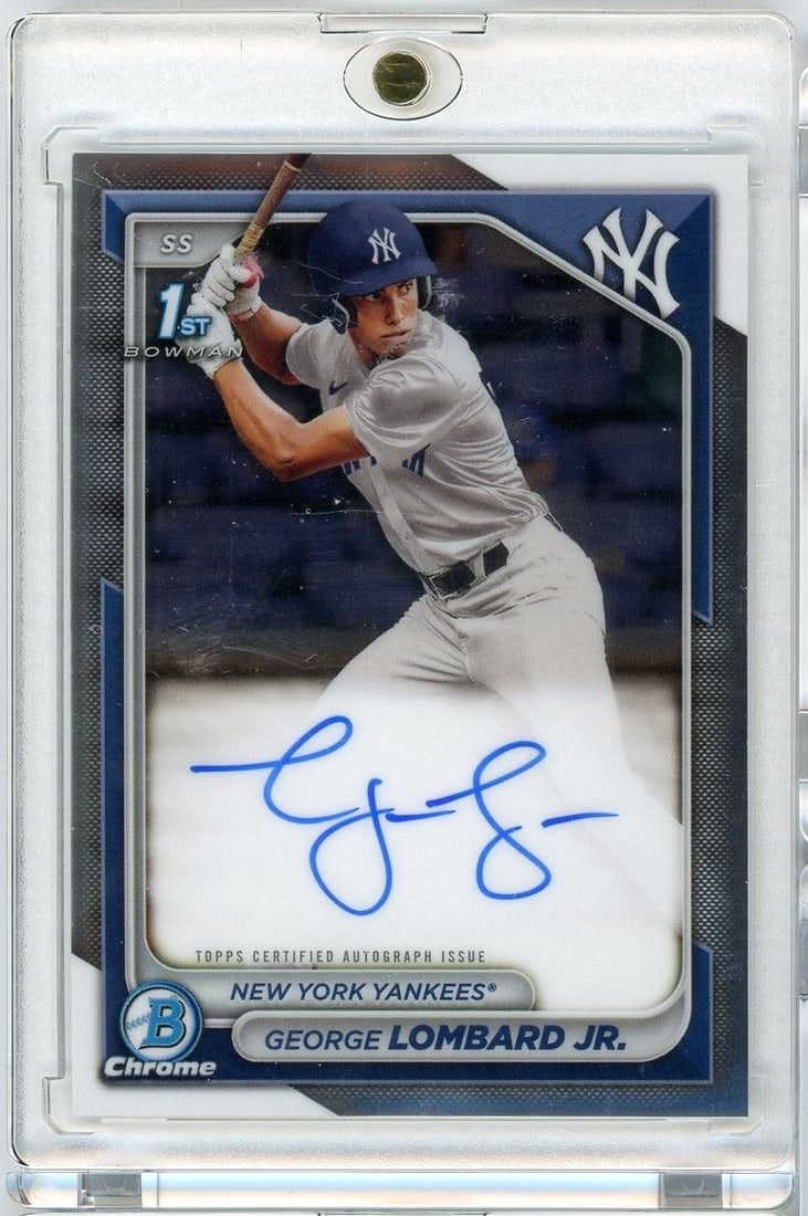 George Lombard Jr 2024 Bowman Chrome Prospect Autograph Card CPAGLO (1 of 2)