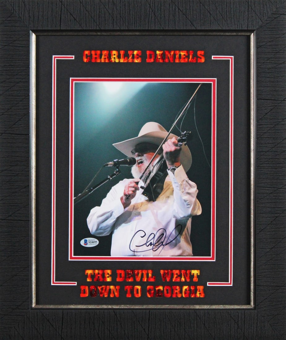 Framed 8x10 Charlie Daniels Signed Photograph Beckett BAS S24695 (1 of 2)