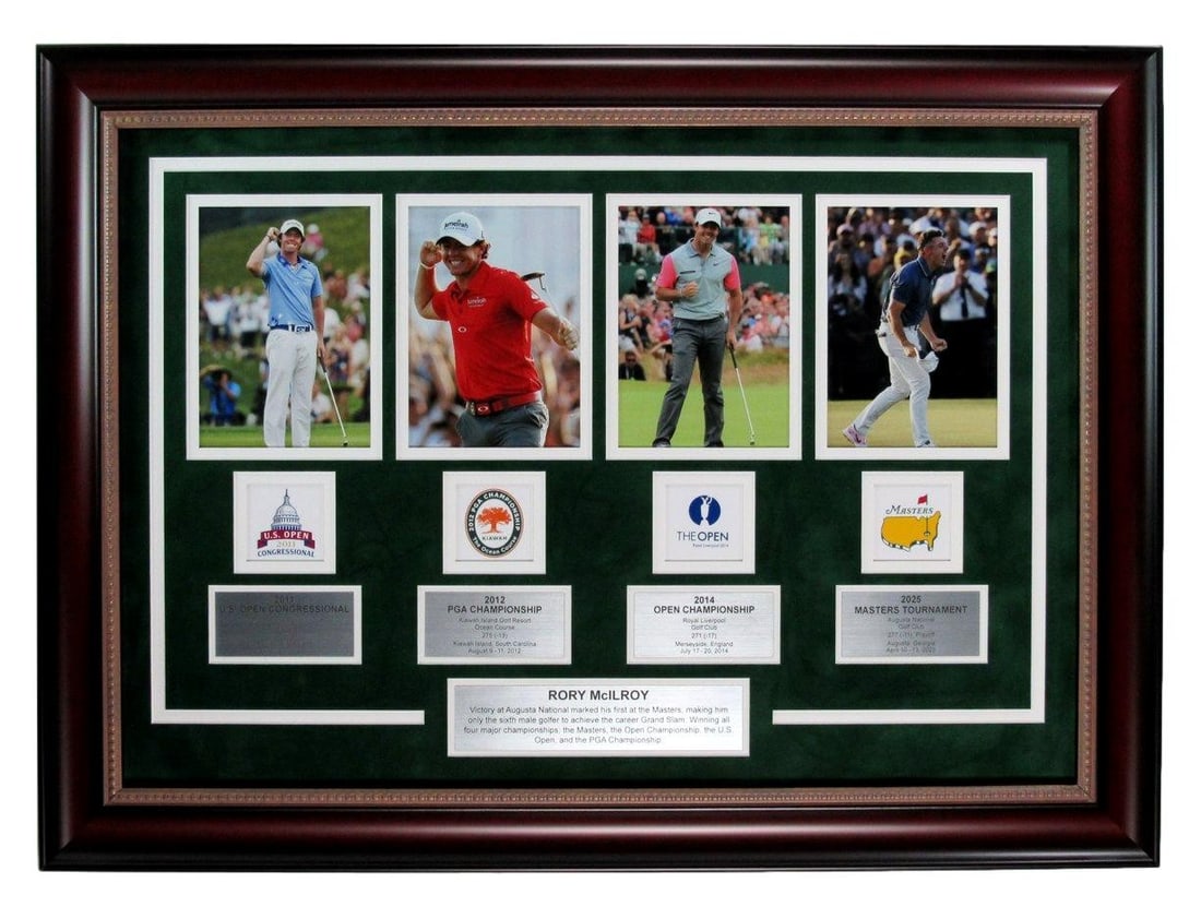 Framed Rory McIlroy Grand Slam Tribute Collage with Four Photos (1 of 2)