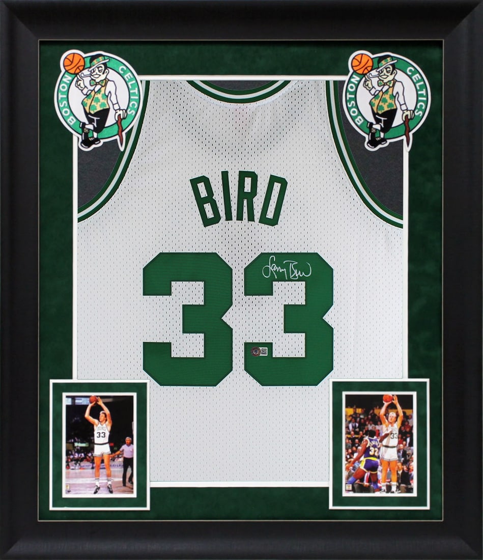 Larry Bird Signed 1985 White Swingman Jersey Framed BAS Authenticated (1 of 2)