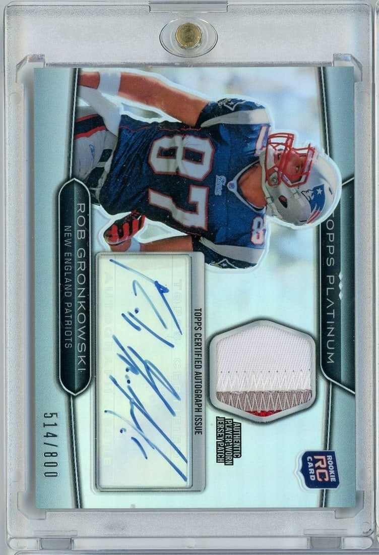 Rob Gronkowski 2010 Topps Platinum ARPRG Rookie Auto Patch Refractor /800 (1 of 2)