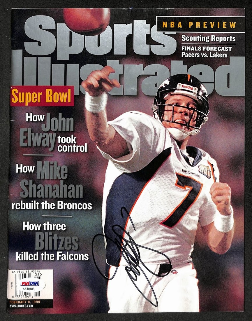 1999 Sports Illustrated Broncos Photo Signed by John Elway HOF PSA DNA (1 of 4)