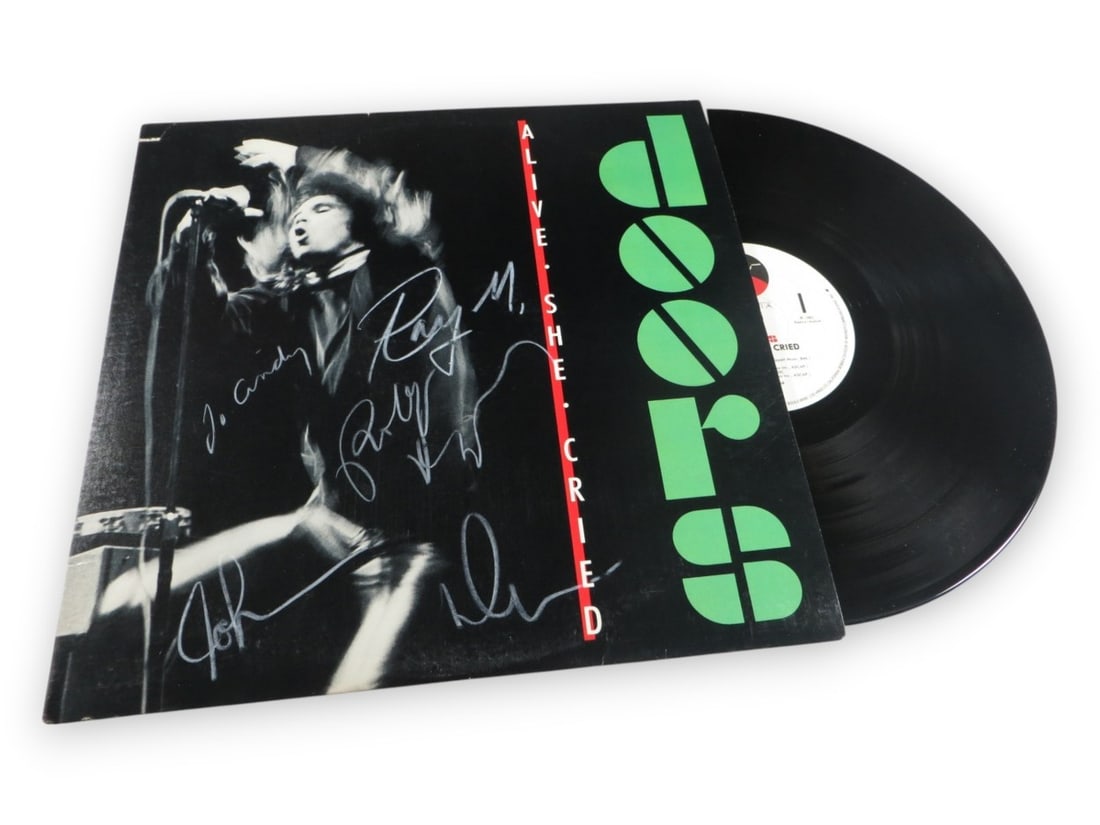 Beckett authenticated The Doors record album signed by Krieger Densmore Manzarek (1 of 4)