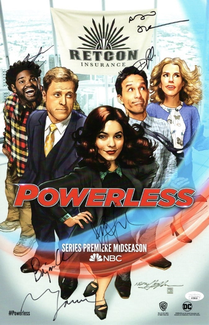 Powerless 11X17 Cast Signed Poster 6 Signatures JSA Authenticated (1 of 3)