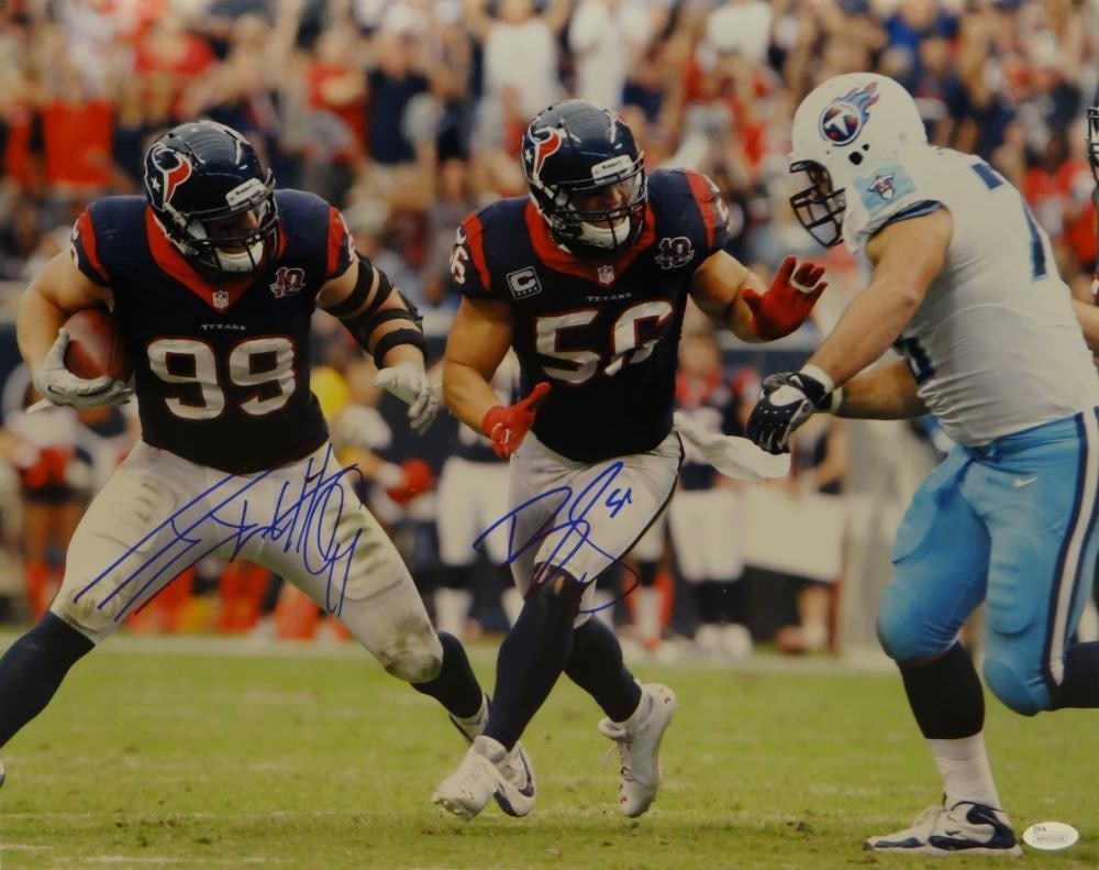 Autographed Texans 16x20 Photo by JJ Watt and Brian Cushing JSA W Auth (1 of 2)