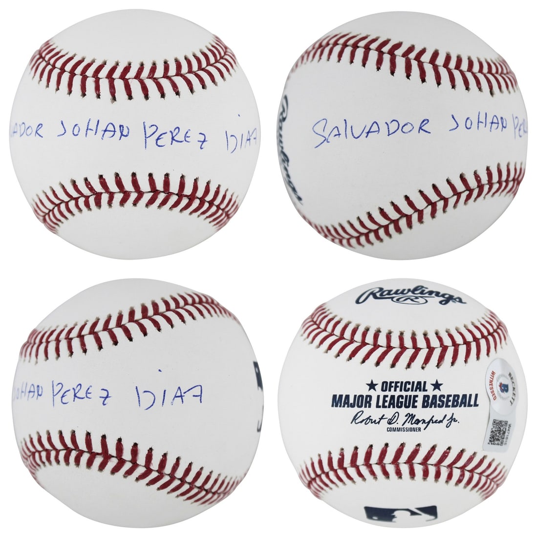 Salvador Johan Perez Signed OML Baseball Kansas City Royals BAS Authenticated (1 of 5)