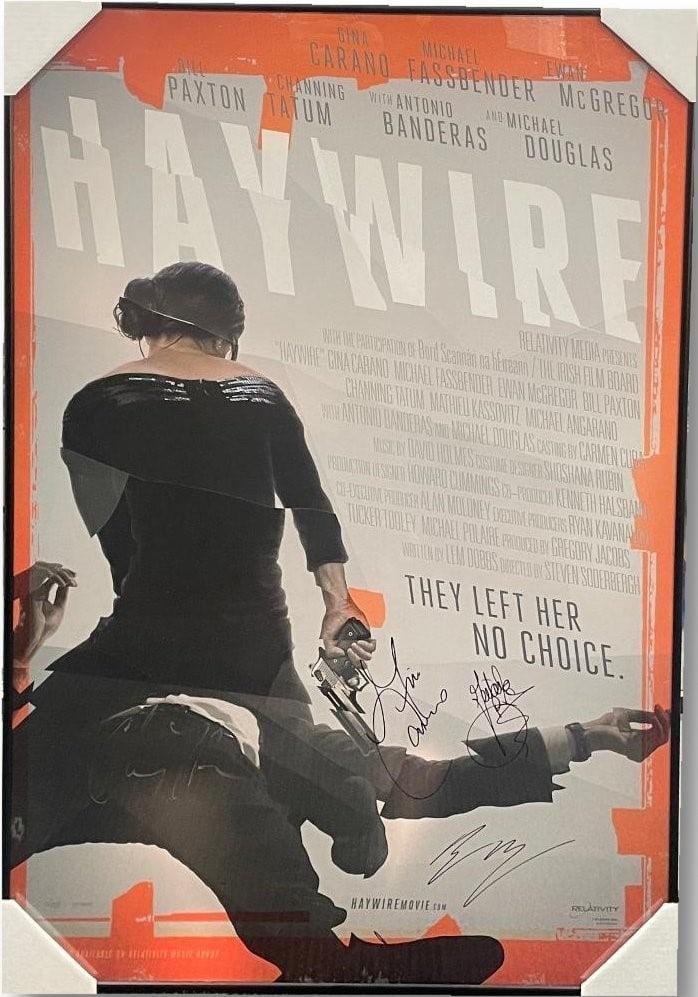 Haywire 27x40 Framed Poster Signed by Cast Including Gina Carano and Channing Tatum (1 of 4)