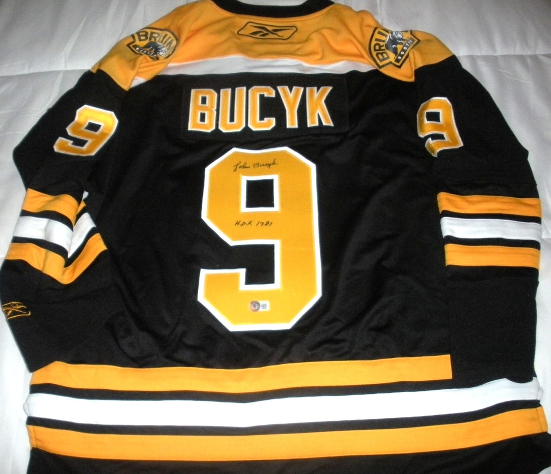 Official Reebok Boston Bruins Jersey Signed by Johnny Bucyk Beckett COA (1 of 3)
