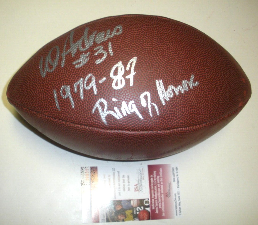 Autographed Football by William Andrews Atlanta Falcons With COA (1 of 2)