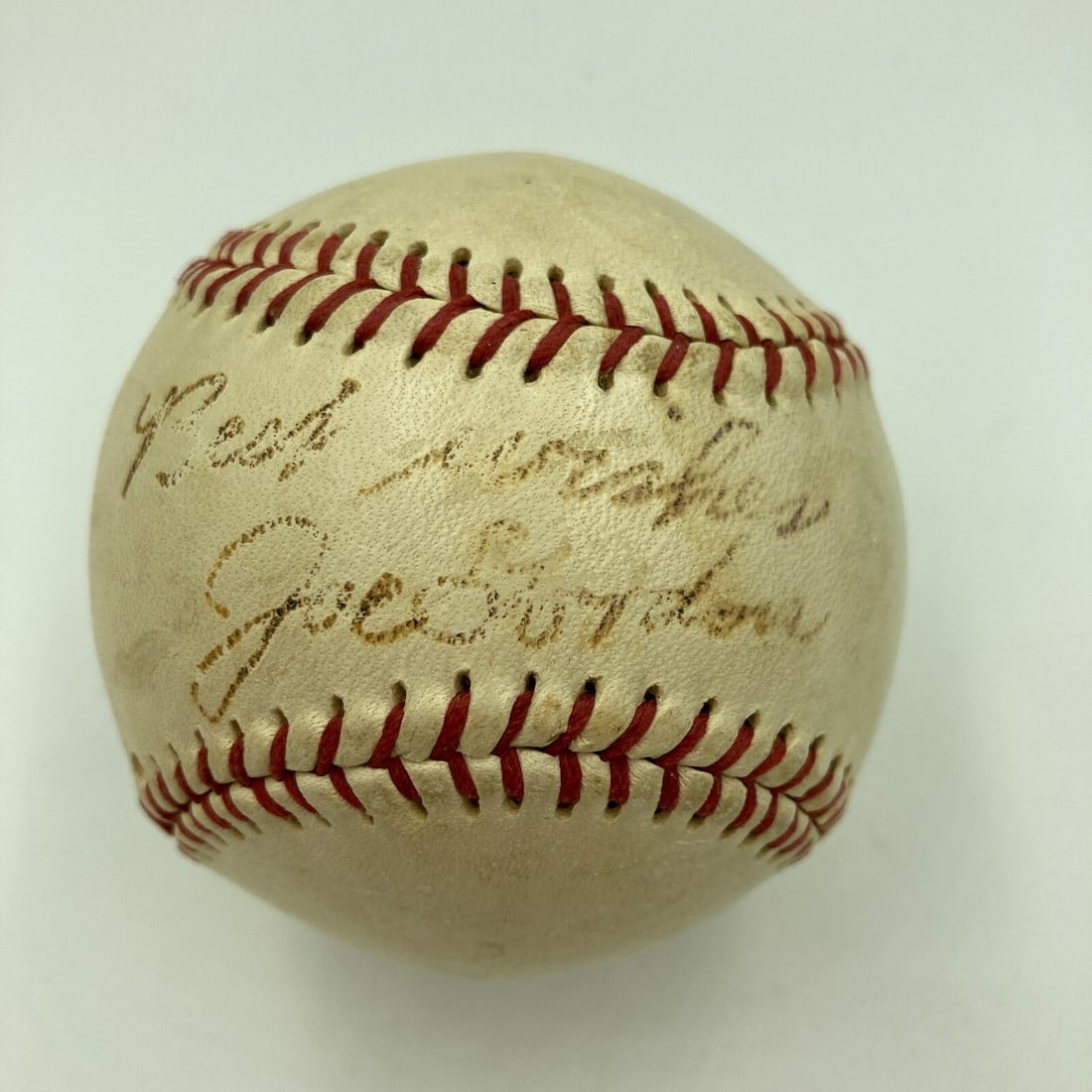 Joe Gordon sweet spot signed baseball with JSA full letter COA: Joe Gordon sweet spot signed baseball with JSA full letter COA Rare Joe Gordon single-signed autographed baseball with JSA full letter COA. The ball is identified as an original baseball item associat