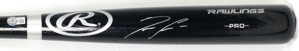 Beckett authenticated Ronald Acuna signed black baseball bat (1 of 2)