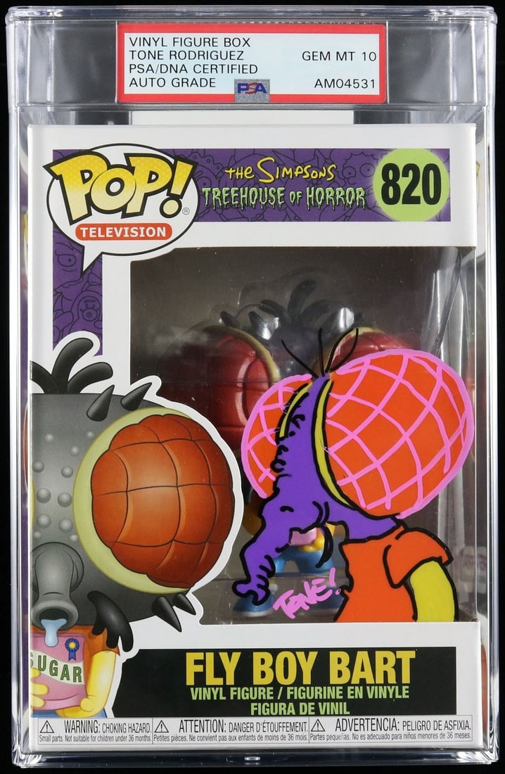 PSA DNA Encapsulated Funko Pop 820 Fly Boy B Signed by Tone Rodriguez: PSA DNA Encapsulated Funko Pop 820 Fly Boy B Signed by Tone Rodriguez This is a pre-owned Funko Pop #820 featuring a Tone Rodriguez autograph. The signature has been authenticated and encapsulated by 