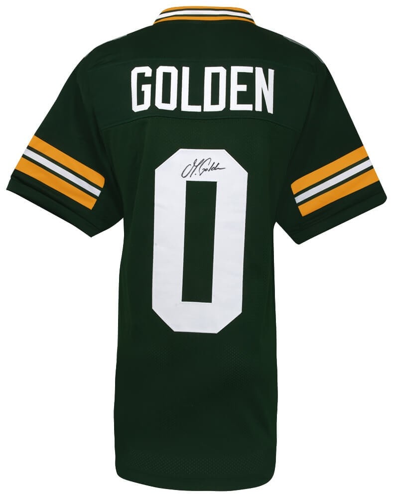 Signed Green Bay Packers Custom Jersey Matthew Golden: Signed Green Bay Packers Custom Jersey Matthew Golden This is a pre-owned green custom football jersey signed by Matthew Golden of the Green Bay Packers. The autograph is authenticated with a generic 