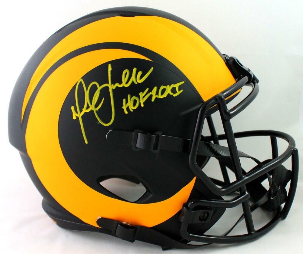 Beckett Auth Marshall Faulk Signed Rams Eclipse Speed Full Size Helmet HOF (1 of 5)