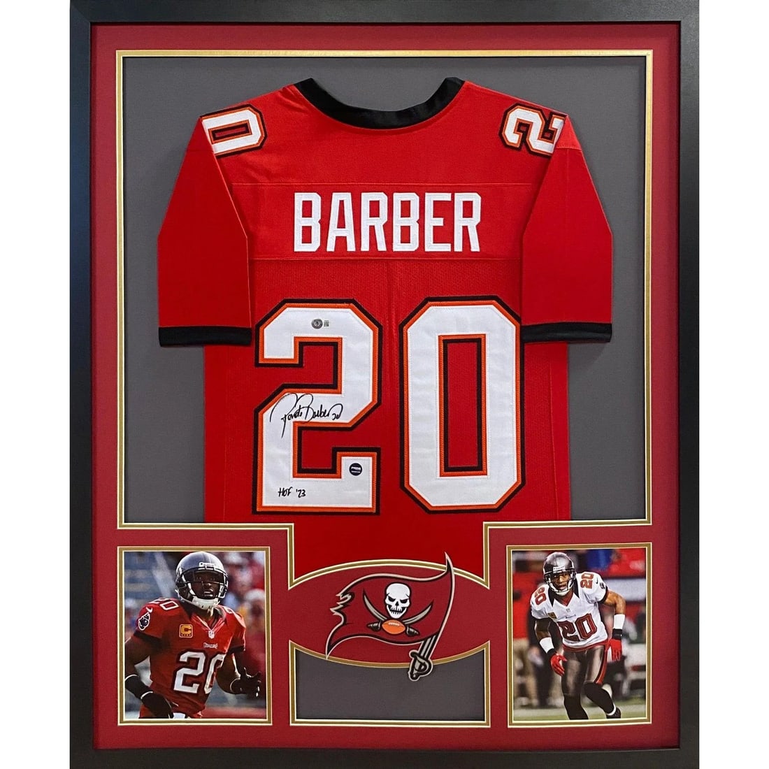 Ronde Barber Autographed Framed Jersey Tampa Bay Buccaneers Beckett Authenticated: Ronde Barber Autographed Framed Jersey Tampa Bay Buccaneers Beckett Authenticated This autographed Ronde Barber framed jersey is a must-have for any Tampa Bay Buccaneers fan. Authenticated by Beckett,