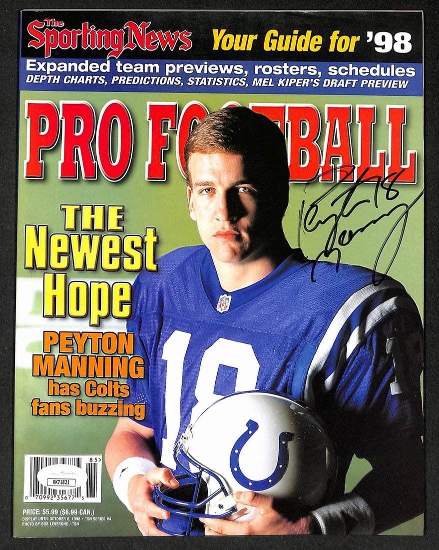 Signed 1998 Pro Football Magazine Peyton Manning Colts JSA 212094 (1 of 5)