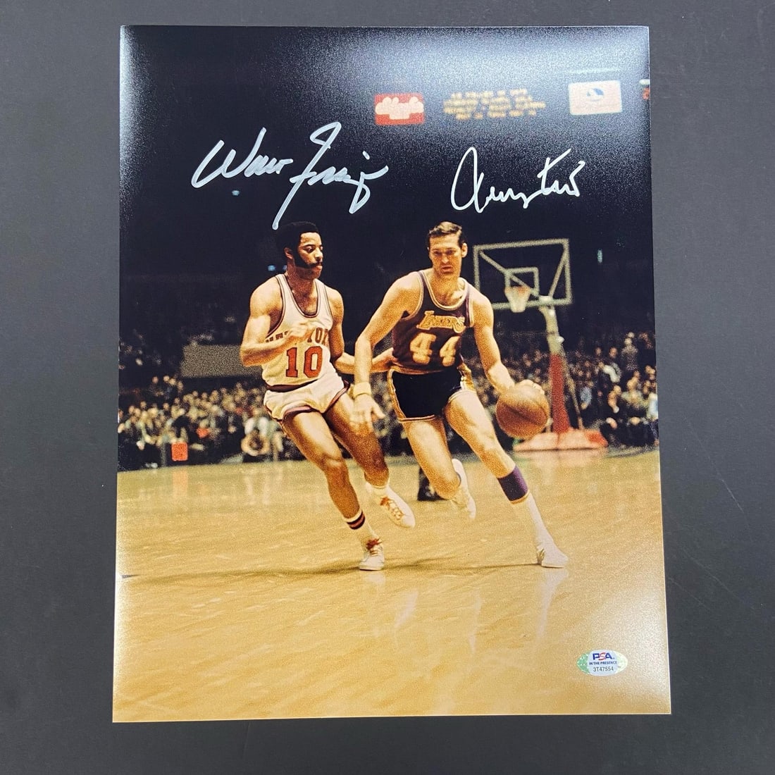 11x14 PSA DNA Signed Basketball Photo Jerry West Walt Frazier Lakers (1 of 3)