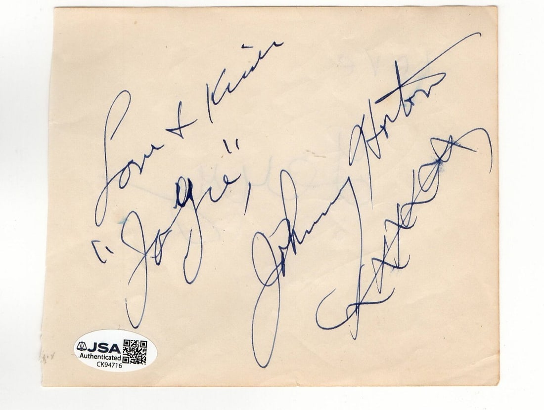 Johnny Horton autographed cut signature authenticated by JSA (1 of 3)