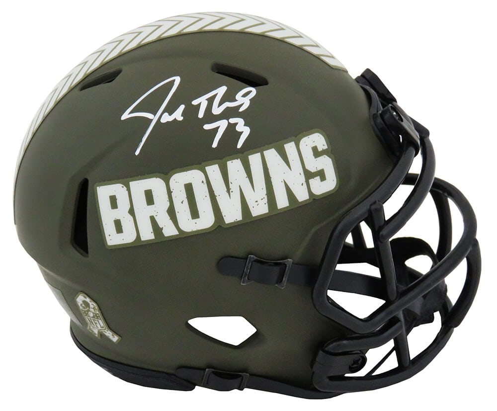 Riddell Speed Mini Helmet Joe Thomas Autographed Browns Salute to Service (1 of 1)