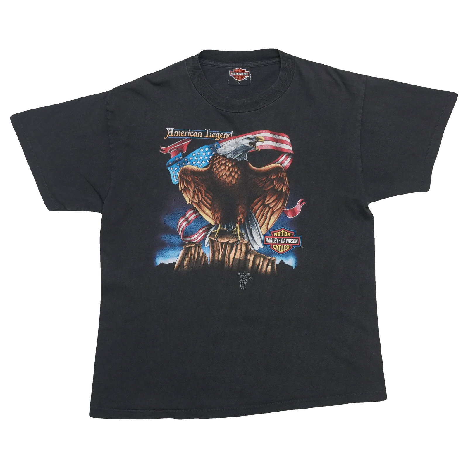 Harley Davidson American Legend 3D Emblem black cotton shirt Large (1 of 6)