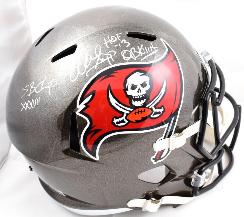 Tampa Bay Buccaneers Speed Helmet signed by Warren Sapp BAS 3 inscriptions (1 of 7)