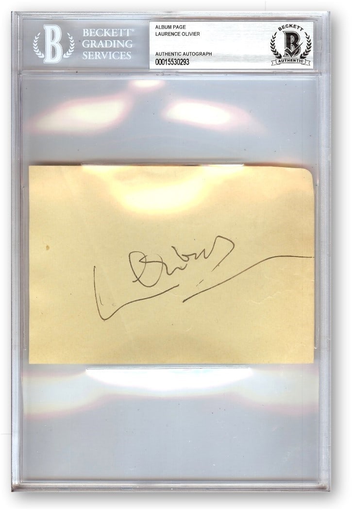 Laurence Olivier Autographed Album Page Beckett Authenticated Othello Spartacus (1 of 1)