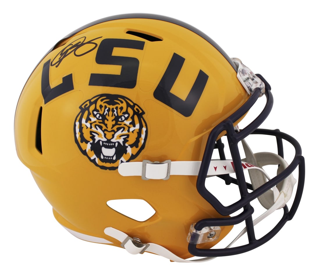 Odell Beckham Jr Signed LSU Speed Replica Full Size Helmet Beckett Witnessed (1 of 3)