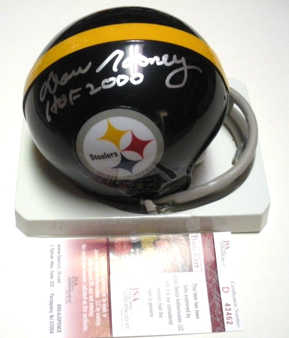 Dan Rooney Signed Riddell Pittsburgh Steelers Mini Helmet With JSA COA: Dan Rooney Signed Riddell Pittsburgh Steelers Mini Helmet With JSA COA This mini helmet is an original Riddell product featuring the Pittsburgh Steelers and has been personally signed by Dan Rooney, a