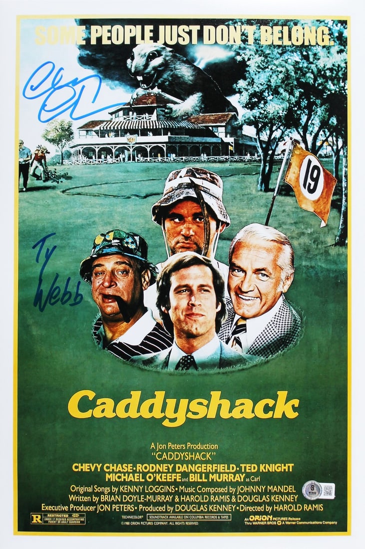 Chevy Chase Caddyshack Ty Webb Signed 12x18 Photo Beckett Authenticated: Chevy Chase Caddyshack Ty Webb Signed 12x18 Photo Beckett Authenticated This authentic 12x18 photograph features Chevy Chase as "Ty Webb" from the iconic film Caddyshack. The photo has been personally