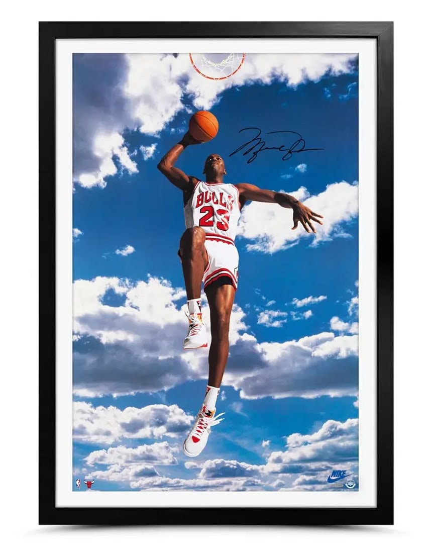 Michael Jordan Autographed Framed 23x35 Sky Jordan Photo Upper Deck Authenticated (1 of 3)