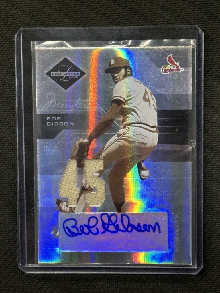 Bob Gibson 2005 Leaf Limited Monikers Patch Auto HOF Card #160 (1 of 2)