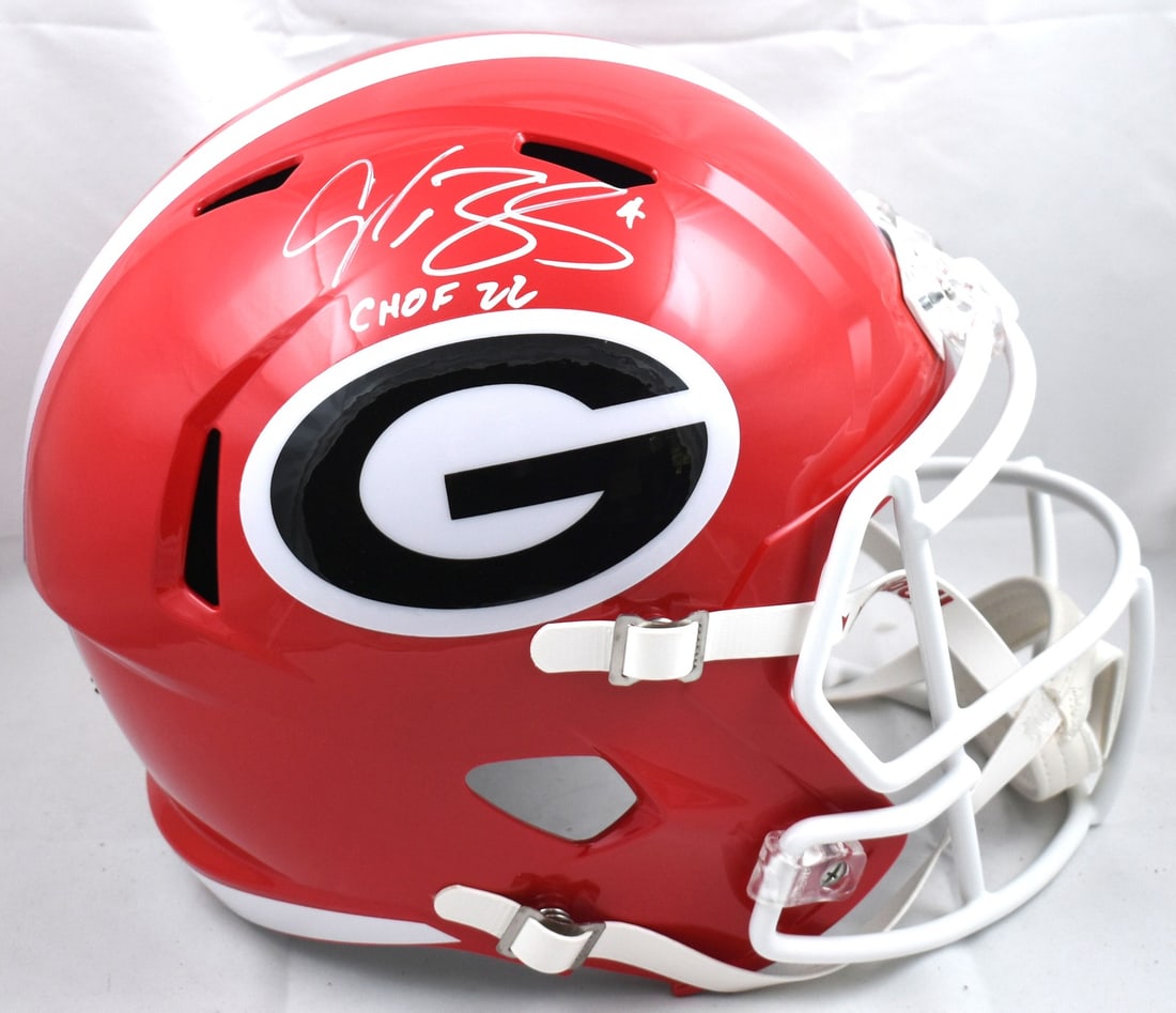 Signed Georgia Bulldogs speed helmet by Champ Bailey Beckett hologram (1 of 5)