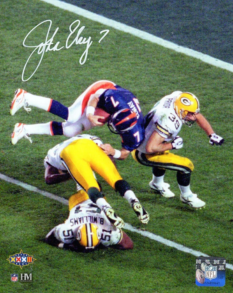 Autographed 8x10 Photo John Elway Denver Broncos Super Bowl XXXII Helicopter Play (1 of 1)