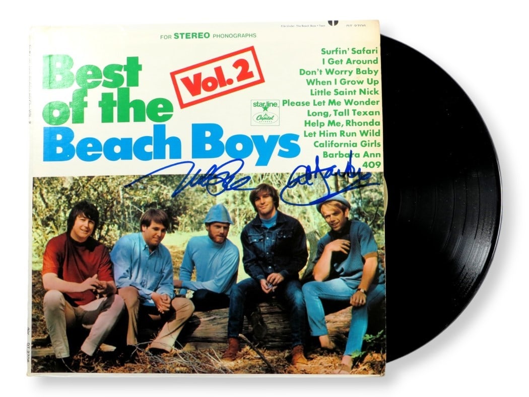Beckett Auth Beach Boys signed record album by Mike Love and Al Jardine (1 of 4)