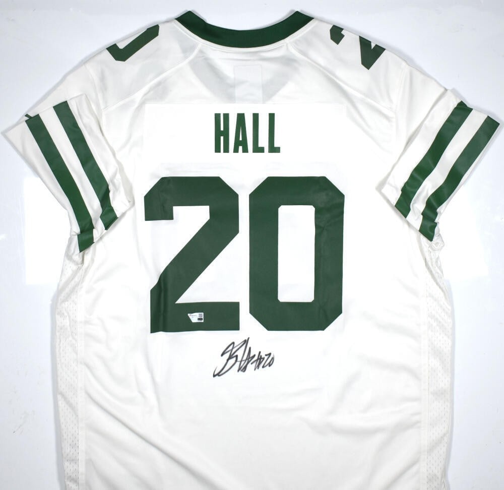 Nike Game Jersey signed by Breece Hall New York Jets: Nike Game Jersey signed by Breece Hall New York Jets This is an original autographed New York Jets Nike game jersey featuring Breece Hall. It is a pre-owned item and was produced in the United States.