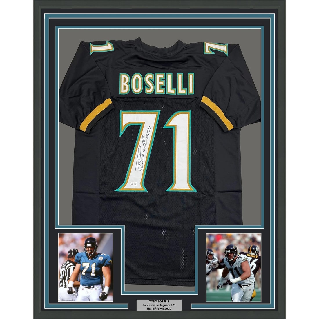 Tony Boselli Signed Framed Jaguars Jersey 35x39 Beckett COA (1 of 2)