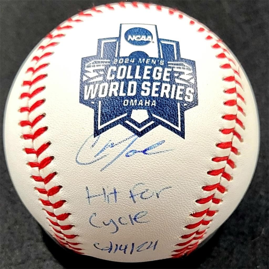 Beckett BAS Christian Moore signed baseball Hit For Cycle Tennessee Volunteers (1 of 3)