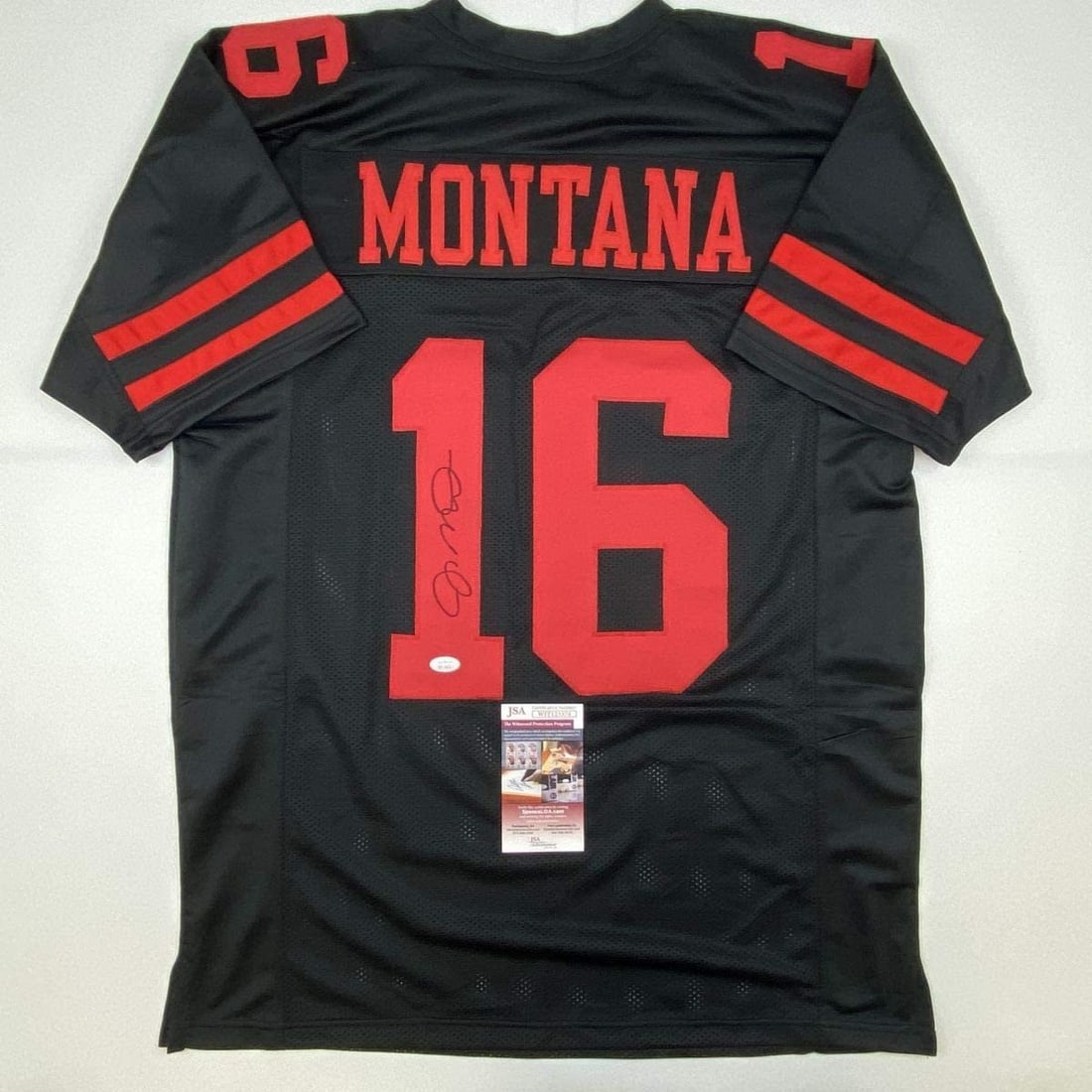 Joe Montana signed black football jersey custom XL JSA authenticated (1 of 4)