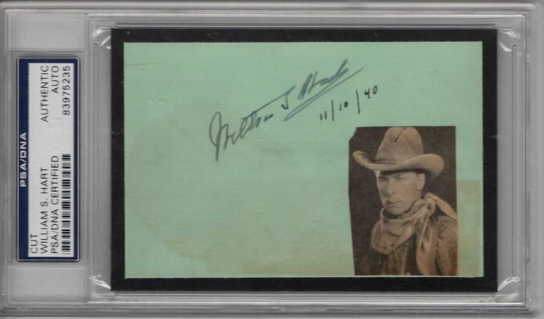 William S Hart Signed Index Card Authenticated by JSA Western Film Star (1 of 1)