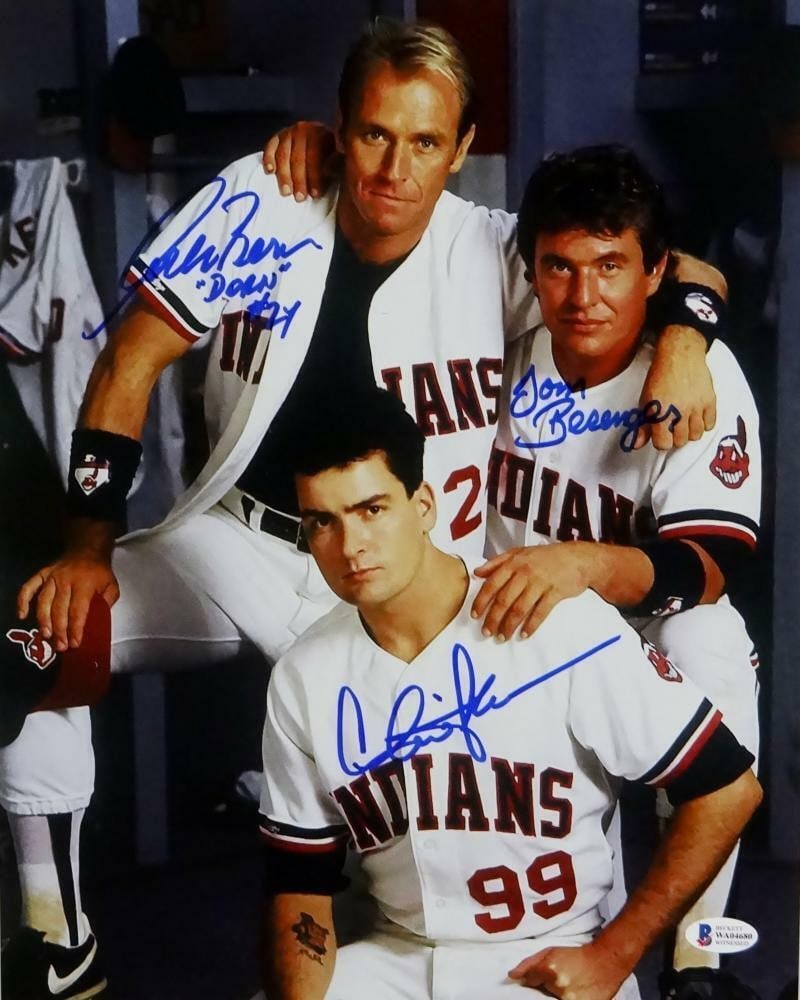 Beckett Authenticated Major League 11x14 Photo Signed by Sheen Berenger Bernsen: Beckett Authenticated Major League 11x14 Photo Signed by Sheen Berenger Bernsen This 11x14 photograph from the movie "Major League" is hand-signed by Charlie Sheen, Corbin Bernsen, and Tom Berenger. T