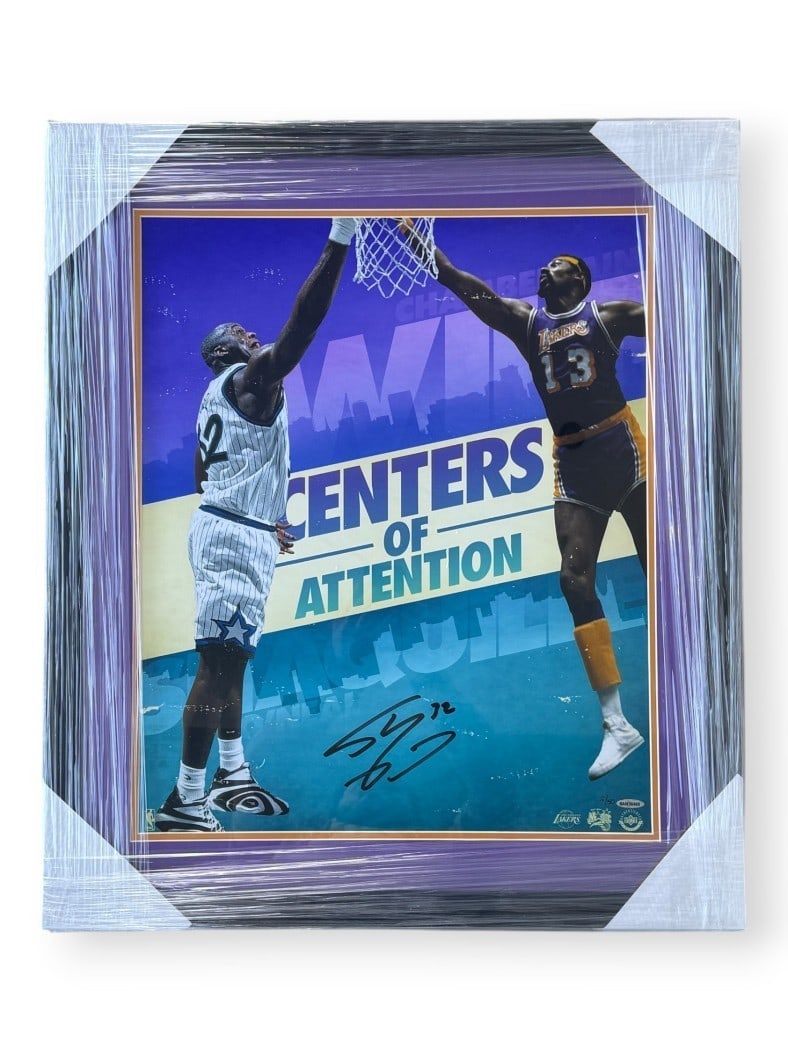 Framed 20x24 Orlando Magic Photo Signed by Shaquille O'Neal UDA 2/50 (1 of 3)
