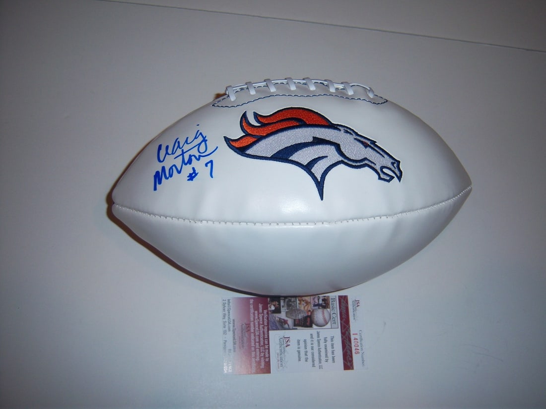 Signed Denver Broncos football by Craig Morton JSA COA (1 of 1)