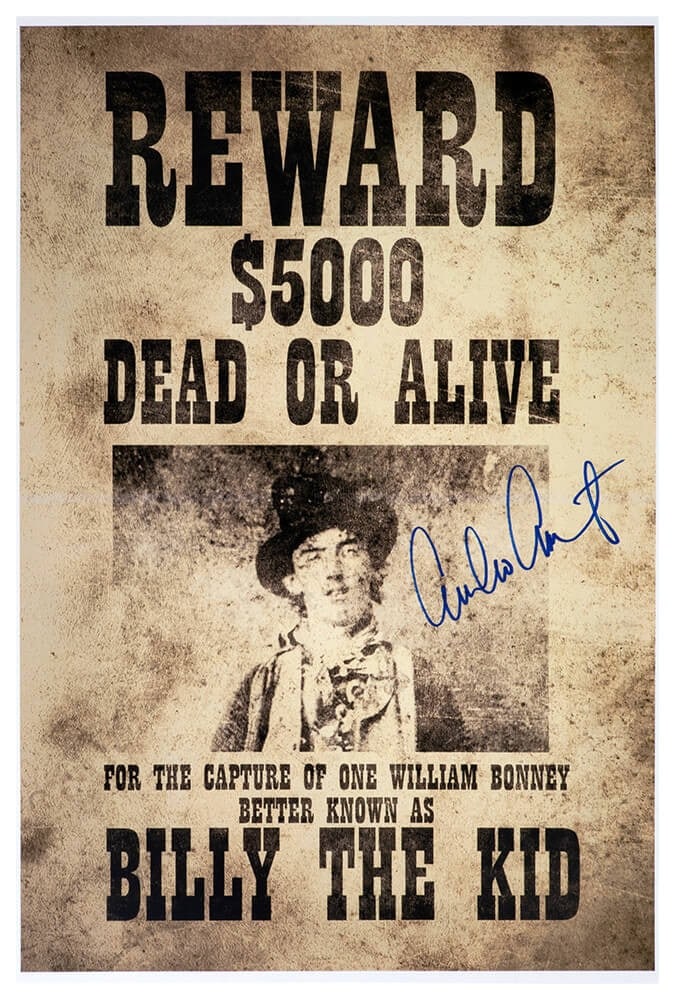 Bill the Kid 12x18 Wanted Poster Autographed by Emilio Estevez with COA (1 of 1)