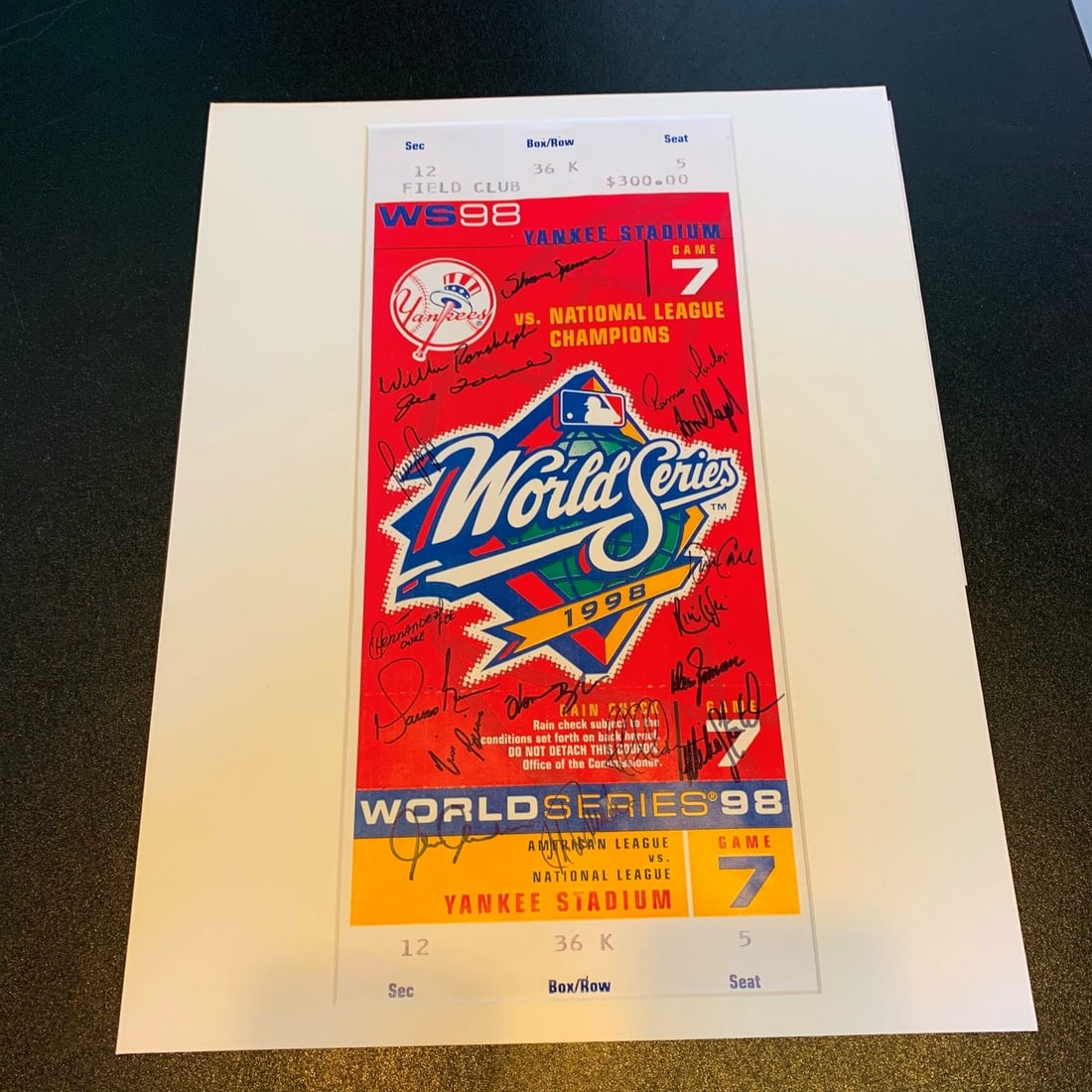 1998 Yankees Team Signed Jumbo World Series Ticket 14x18 Rivera Posada: 1998 Yankees Team Signed Jumbo World Series Ticket 14x18 Rivera Posada This 1998 Yankees Team Signed Jumbo World Series Ticket measures 14x18 inches and features the signatures of legendary players in