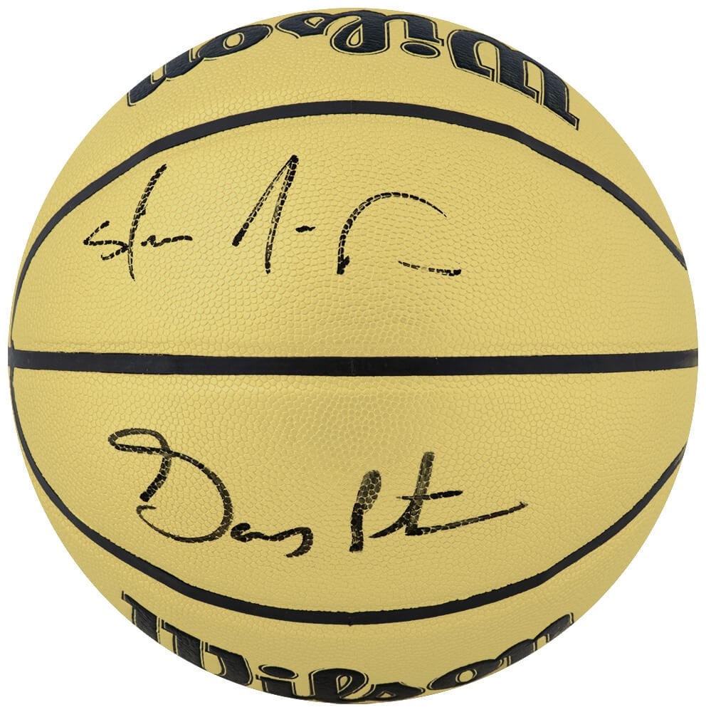 Signed Wilson Gold NBA Basketball by Payton and Kemp (1 of 1)